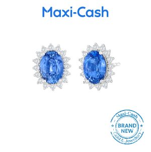 Sapphire Regal Prezioni Earrings in 18K White Gold Design 1