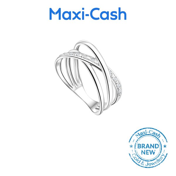 Diamond Band of Brillance Ring in 18K White Gold