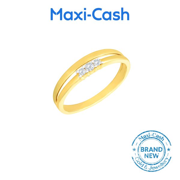 Diamond Dual Band Elegance Ring in 14K Yellow Gold