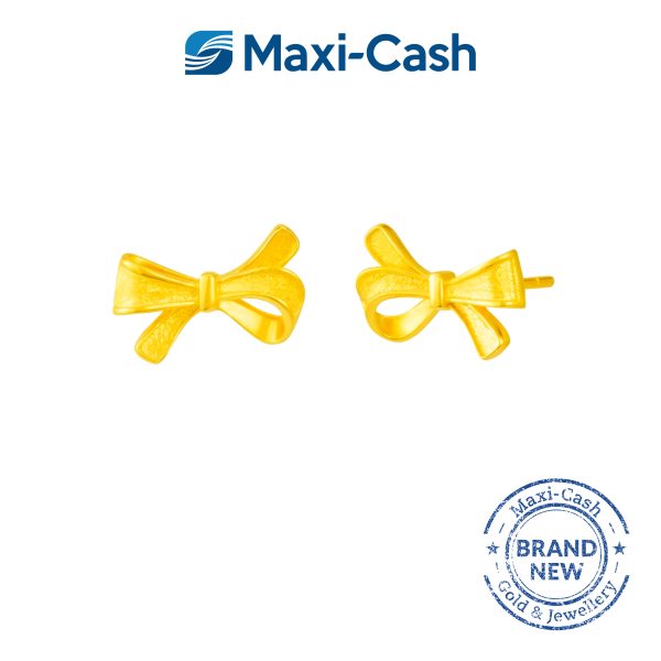 Whimsical Bows Earrings in 916 Gold