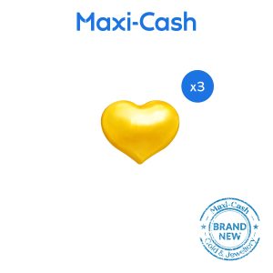 1gm Petite Heart (Gold Bean) in 999 Gold [Bundle of 3 - Bottle Included]