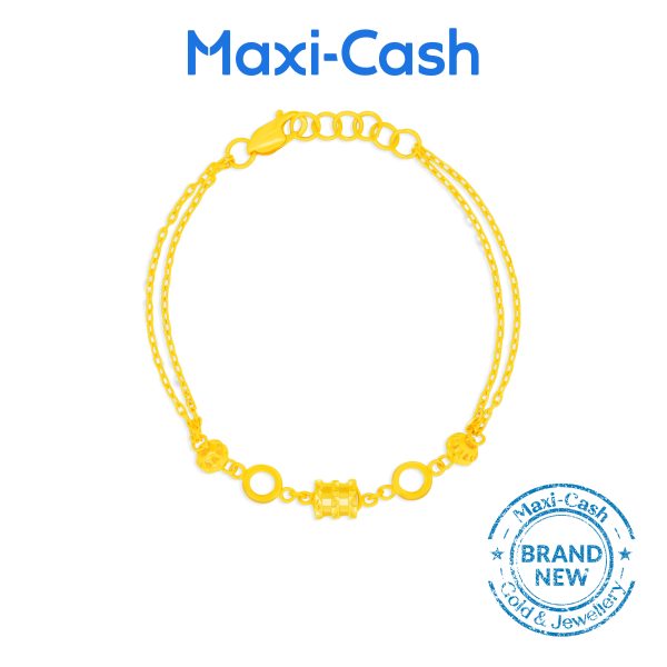 Golden Barrel Bracelet in 916 Gold