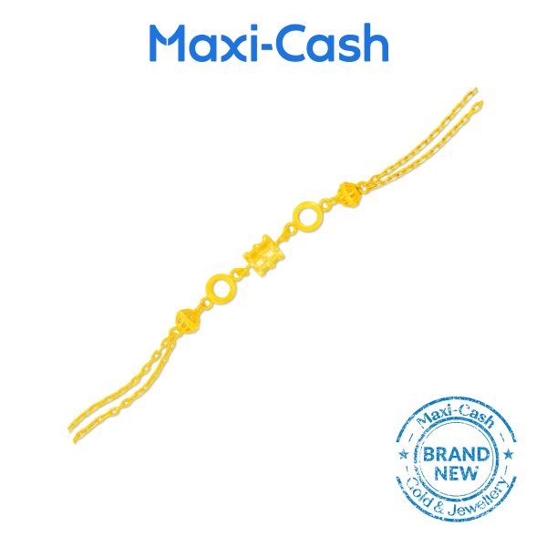 Golden Barrel Bracelet in 916 Gold - Image 2