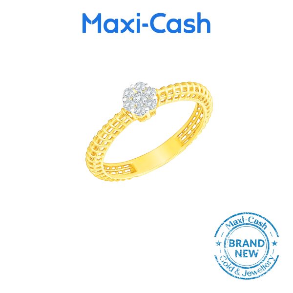 Diamond Starbust Ring in 18K Yellow Gold