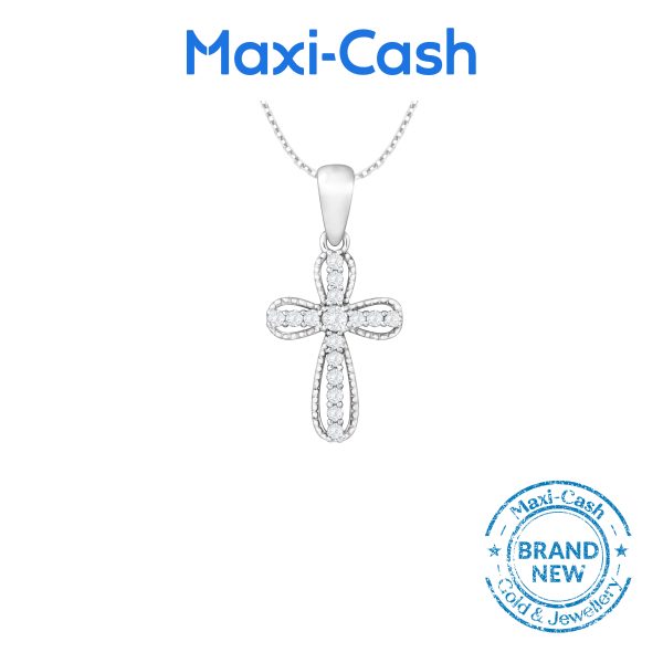 Diamond Glimmering Grace Pendant in 18K White Gold