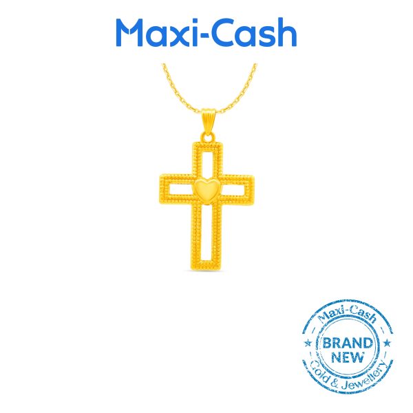 Eternal Love Cross Pendant in 916 Gold