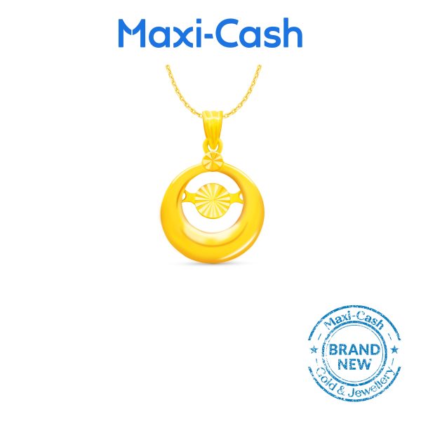 Dazzling Halo Dancing Pendant in 916 Gold