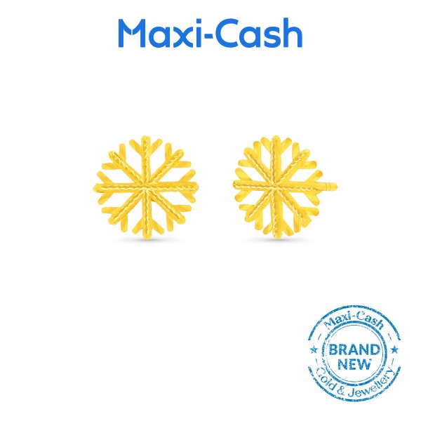 Snowflakes Earrings in 999 Gold