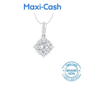 True Carat Diamond Nuevo Round Trilogy Pendant in 18K White Gold