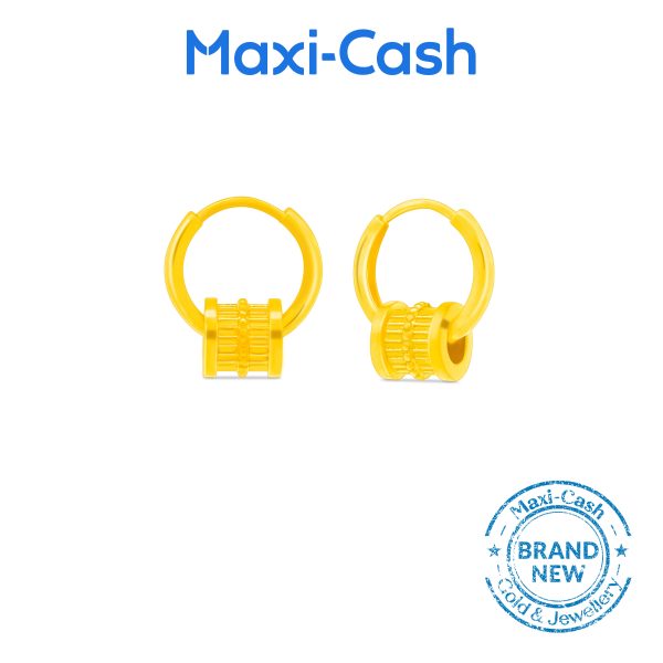 Golden Barrel Earrings in 916 Gold