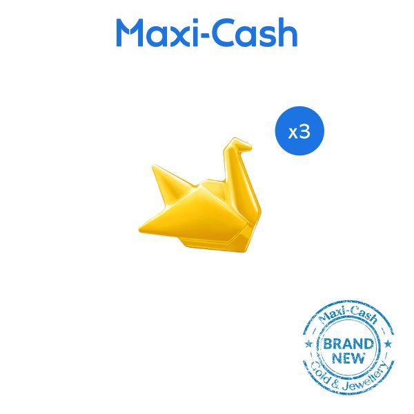1gm Petite Crane (Gold Bean) in 999 Gold [Bundle of 3 - Bottle Included]