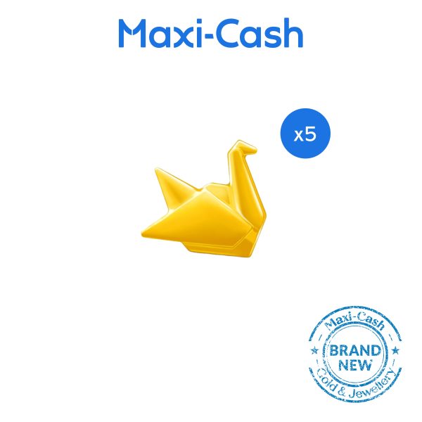 1gm Petite Crane (Gold Bean) in 999 Gold [Bundle of 5 - Bottle Included]