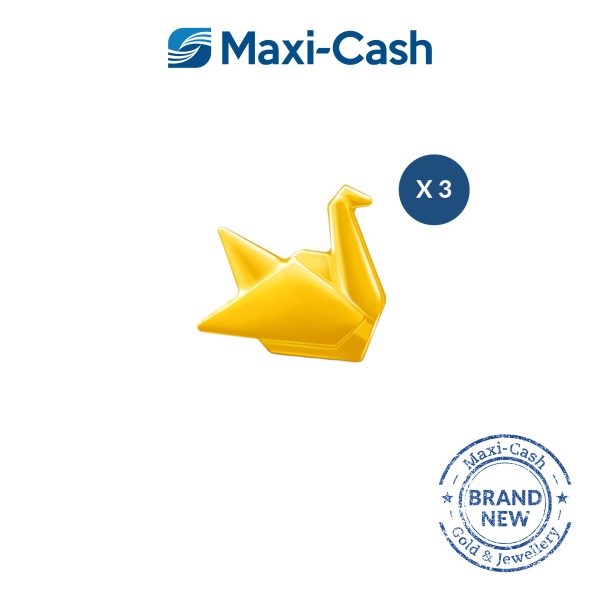 1gm Petite Crane (Gold Bean) in 999 Gold [Bundle of 3 - Bottle Included]