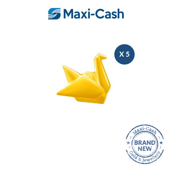 1gm Petite Crane (Gold Bean) in 999 Gold [Bundle of 5 - Bottle Included]