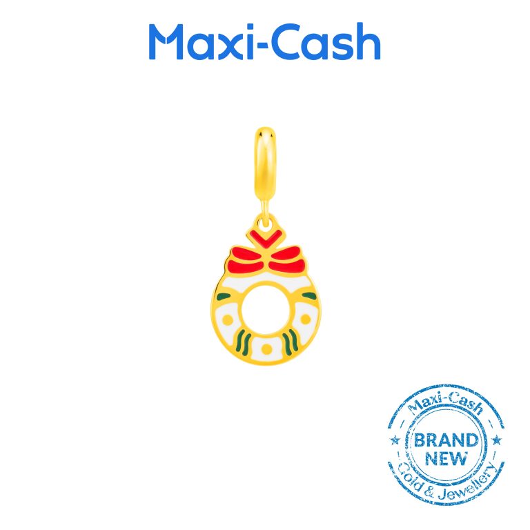 Christmas Wreath Fantasi Charm in 916 Gold