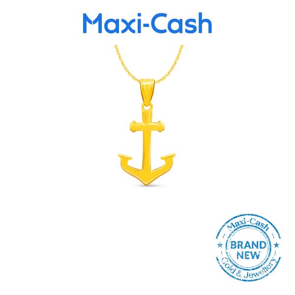 Golden Anchor Pendant in 916 Gold