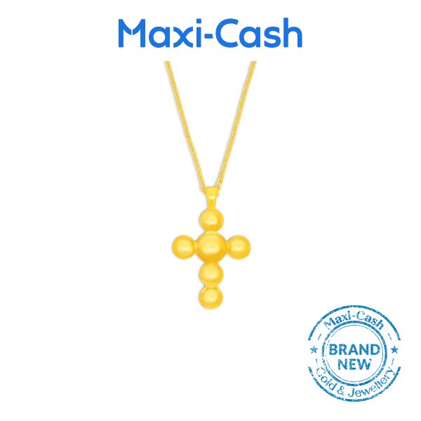 Golden Cross Necklace in 916 Gold