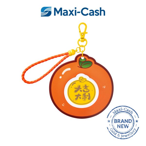 Lucky Fruits Orange Gold Keychain in 999 Gold