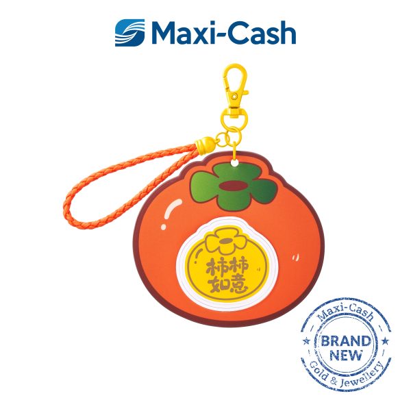 Lucky Fruits Persimmon Gold Keychain in 999 Gold