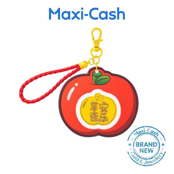 Lucky Fruits Apple Gold keychain in 999 Gold