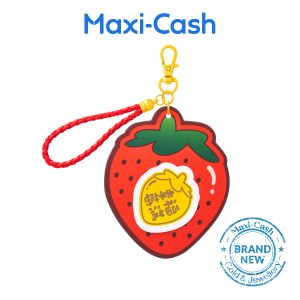 Lucky Fruits Strawberry Gold Keychain in 999 Gold