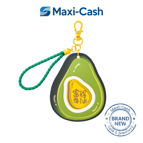 Lucky Fruits Avocado Gold Keychain in 999 Gold