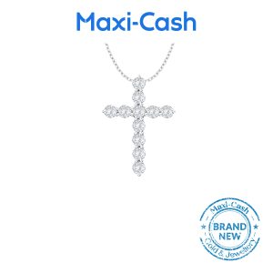 Diamond Glimmering Grace Pendant in 18K White Gold (11D – 0.28)