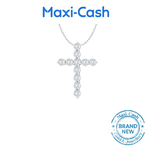 Diamond Glimmering Grace Pendant in 18K White Gold