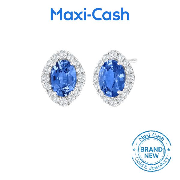 Sapphire Regal Prezioni Earrings in 18K White Gold