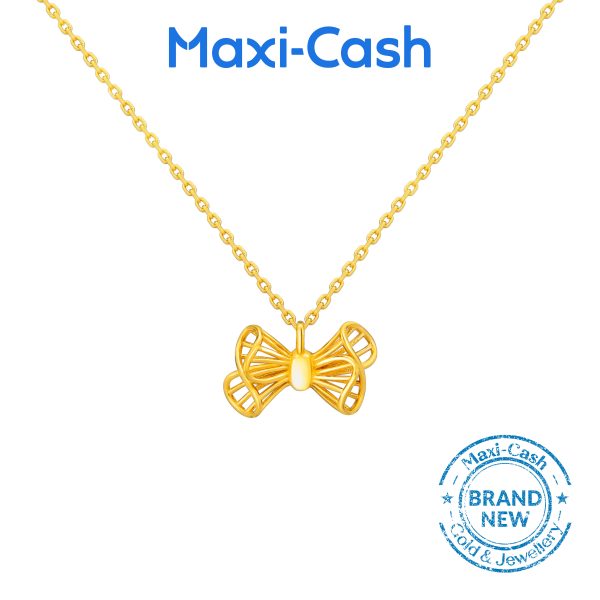 Whimsical Bows Necklace in 916 Gold