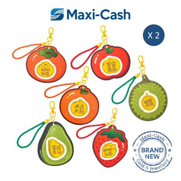 Lucky Fruits Keychain in 999 Gold [Mix & Match: Bundle of 2]