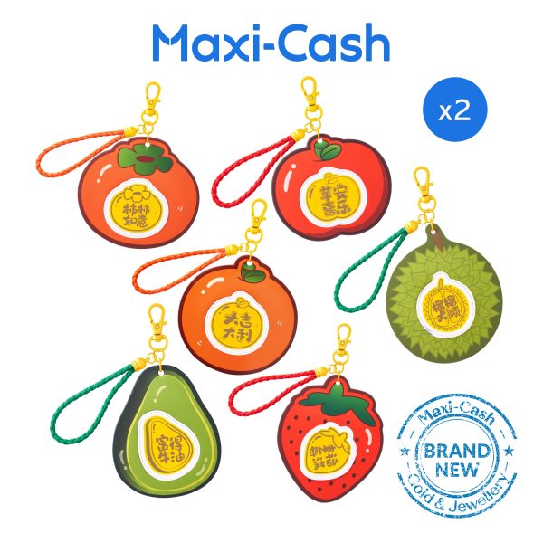 Lucky Fruits Keychain in 999 Gold [Mix & Match: Bundle of 2]