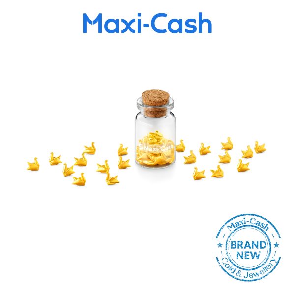 1gm Petite Crane (Gold Bean) in 999 Gold [Bundle of 5 - Bottle Included] - Image 2