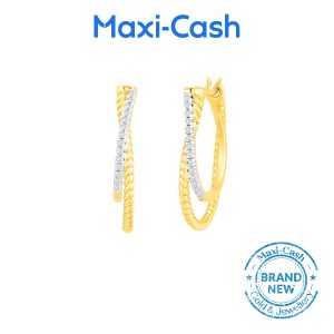 Diamond Woven Radiance Earrings in 18K Yellow Gold