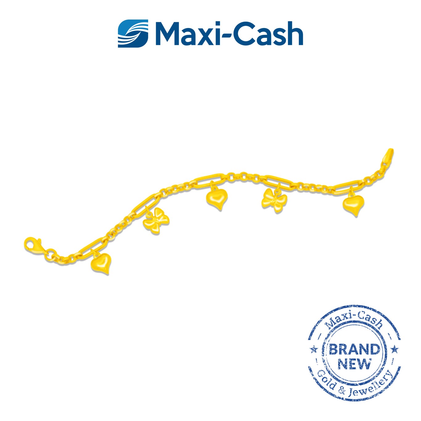 Fluttering Affection Bracelet in 916 Gold Maxi Cash