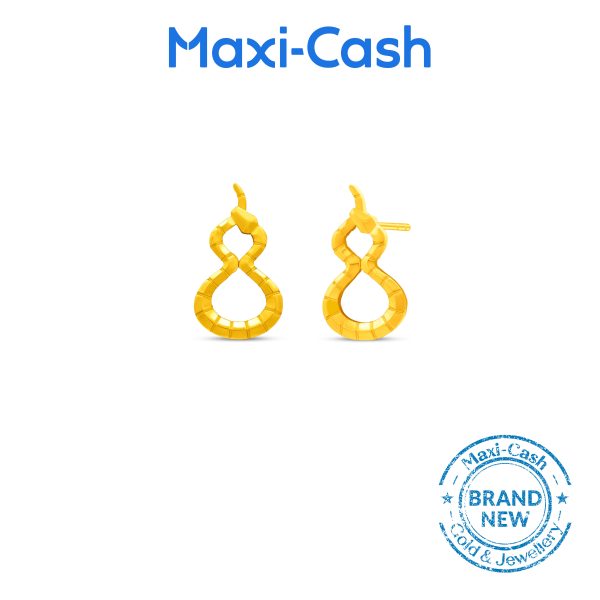 Infinity Serpent Earrings in 999 Gold