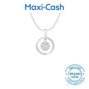 Diamond Shimmering Halo Pendant in 18K White Gold