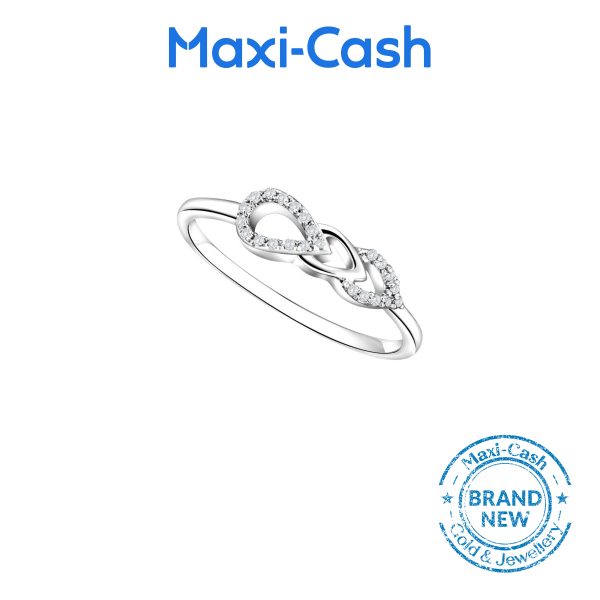 Diamond Trio Link Diamond Ring in 18K White Gold