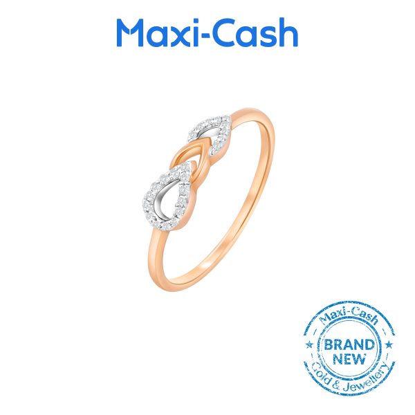 Diamond Trio Link Diamond Ring in 18K White Gold