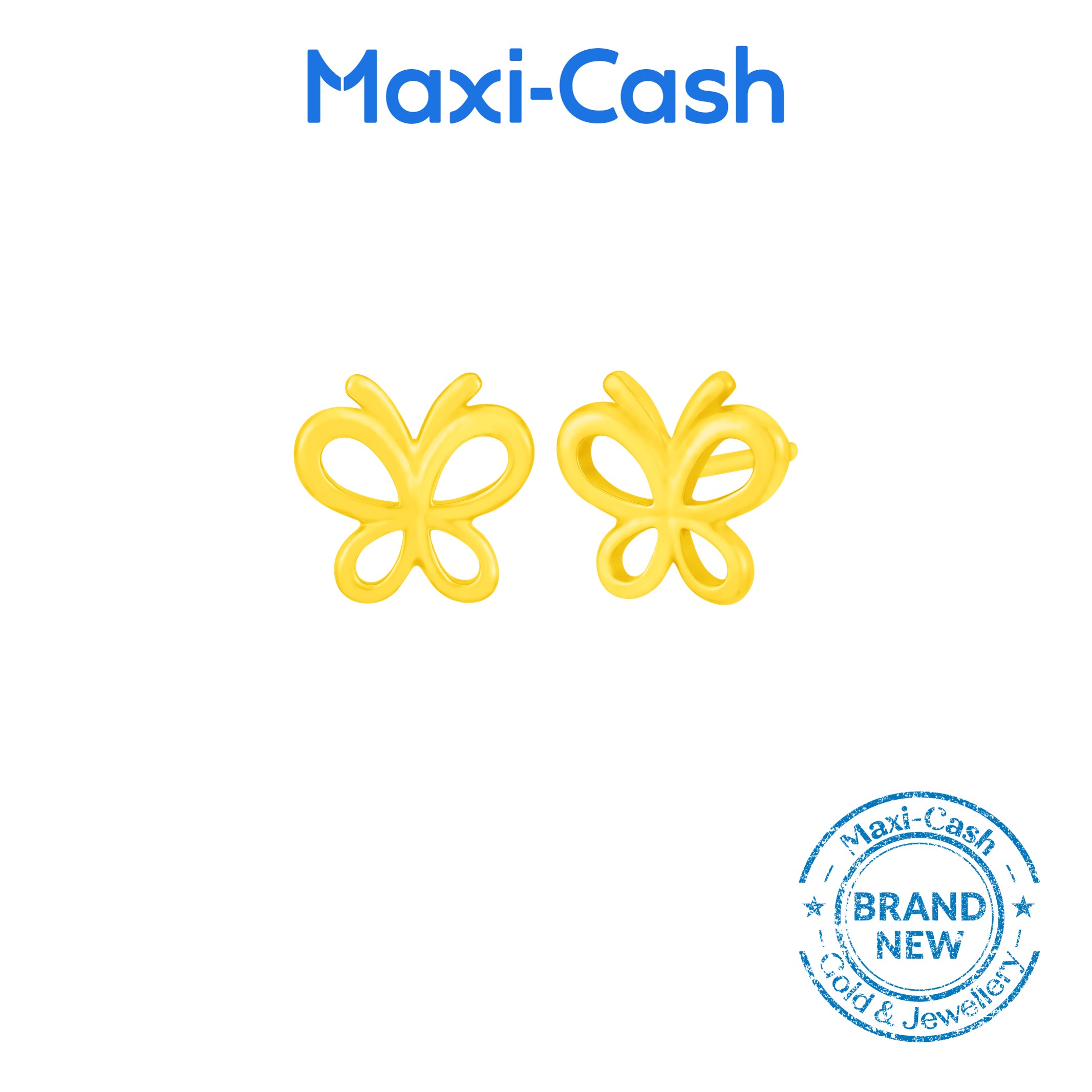 Fluttering Garden Butterfly Earrings in 916 Gold