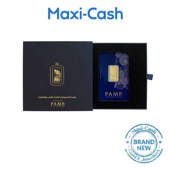 PAMP Suisse Lady Fortuna Gold Bar in 999 Gold (10gm) with Stainless Steel Pendant Frame