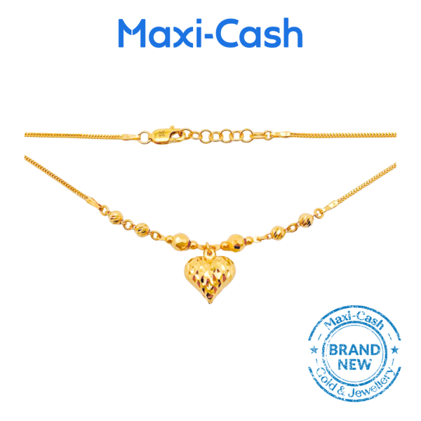 Heart Shape Necklace in 916 Gold