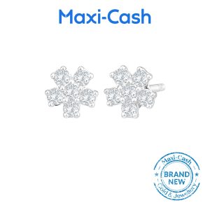 Floral Sparks Earrings in 18K White Gold