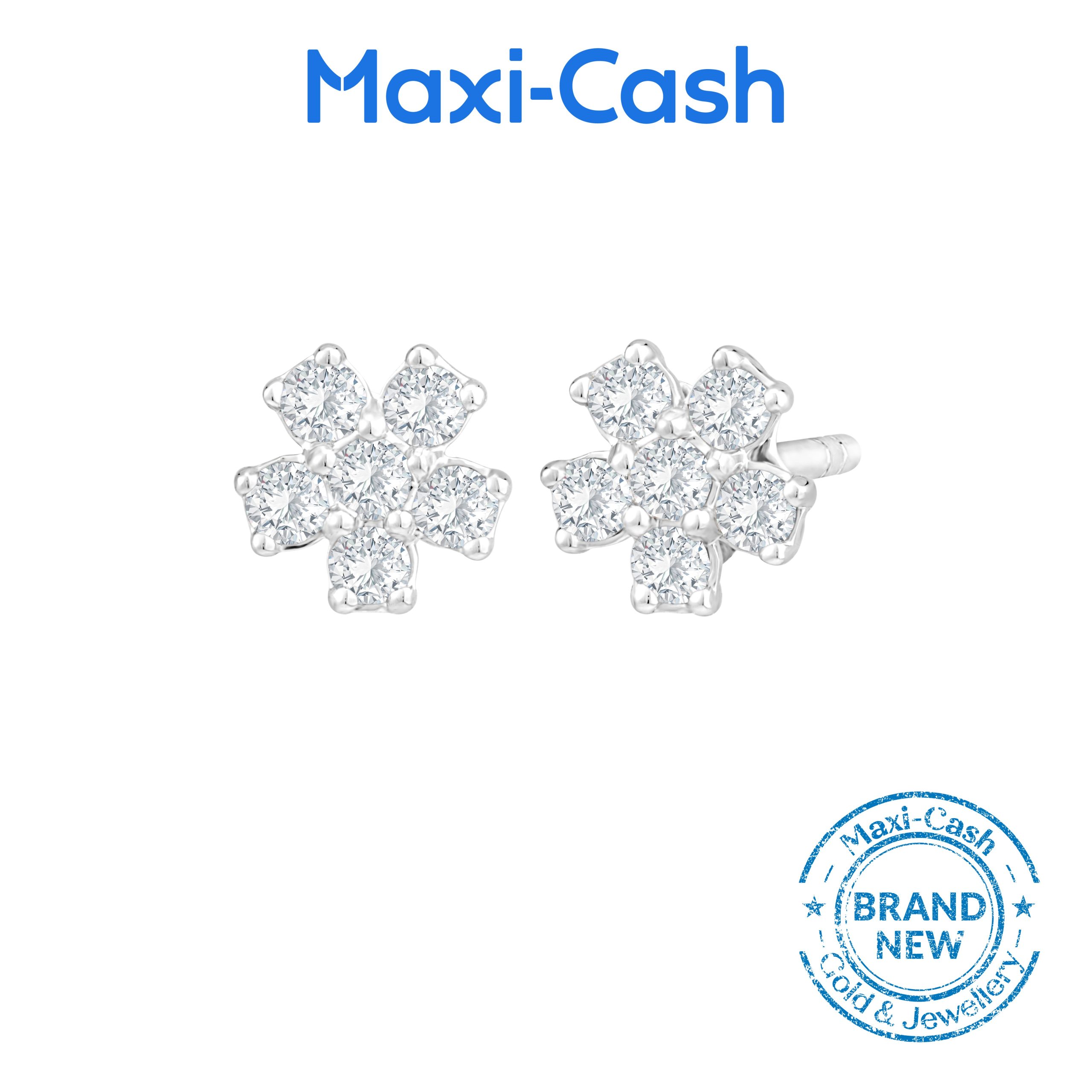 Floral Sparks Earrings in 18K White Gold