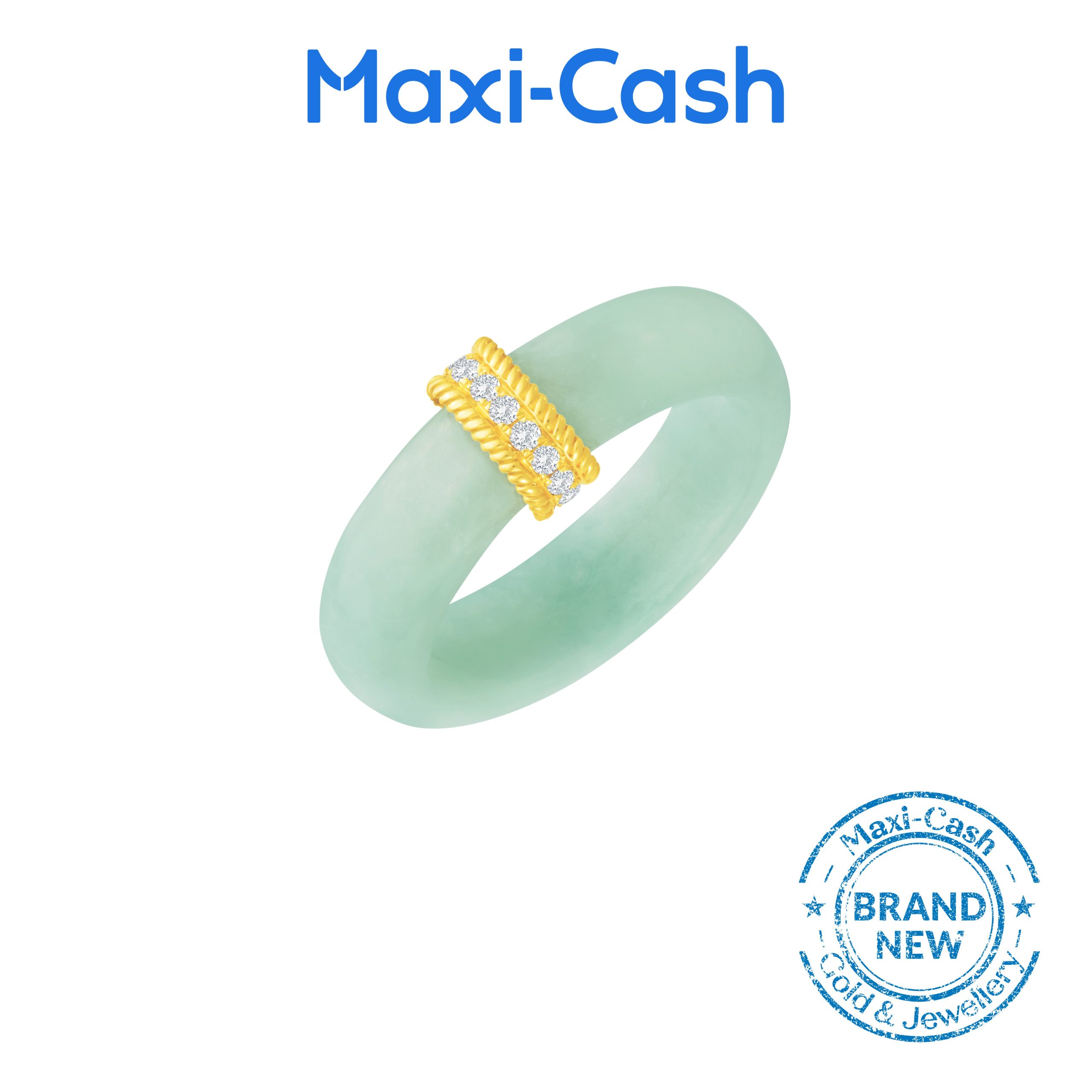 Royal Aura Jadeite Ring in 18K Yellow Gold