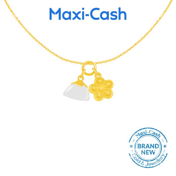 Golden Bloom with Lotus Nephrite Pendant in 999 Gold