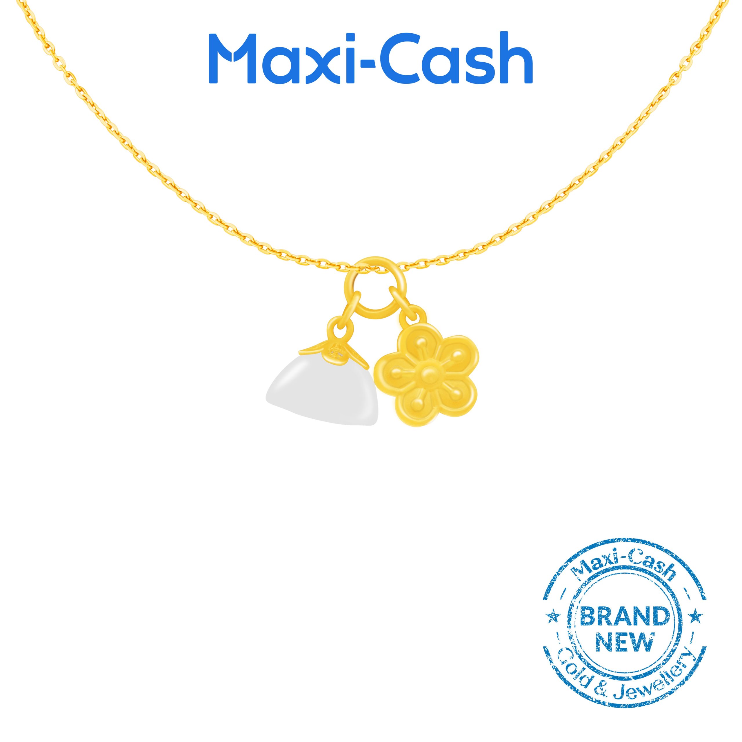 Golden Bloom with Lotus Nephrite Pendant in 999 Gold