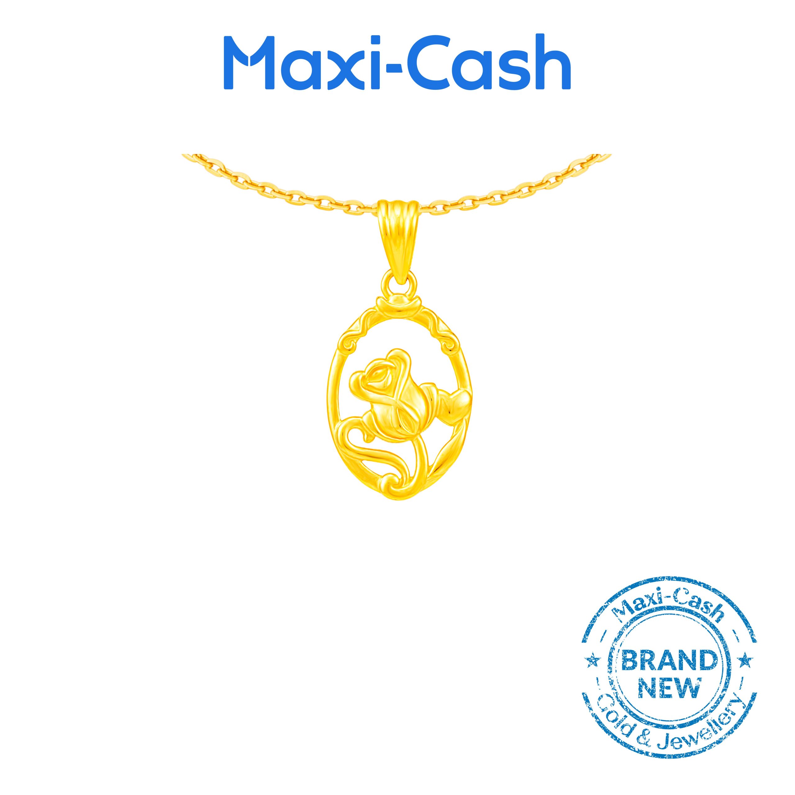 Rose Medallion Pendant in 916 Gold