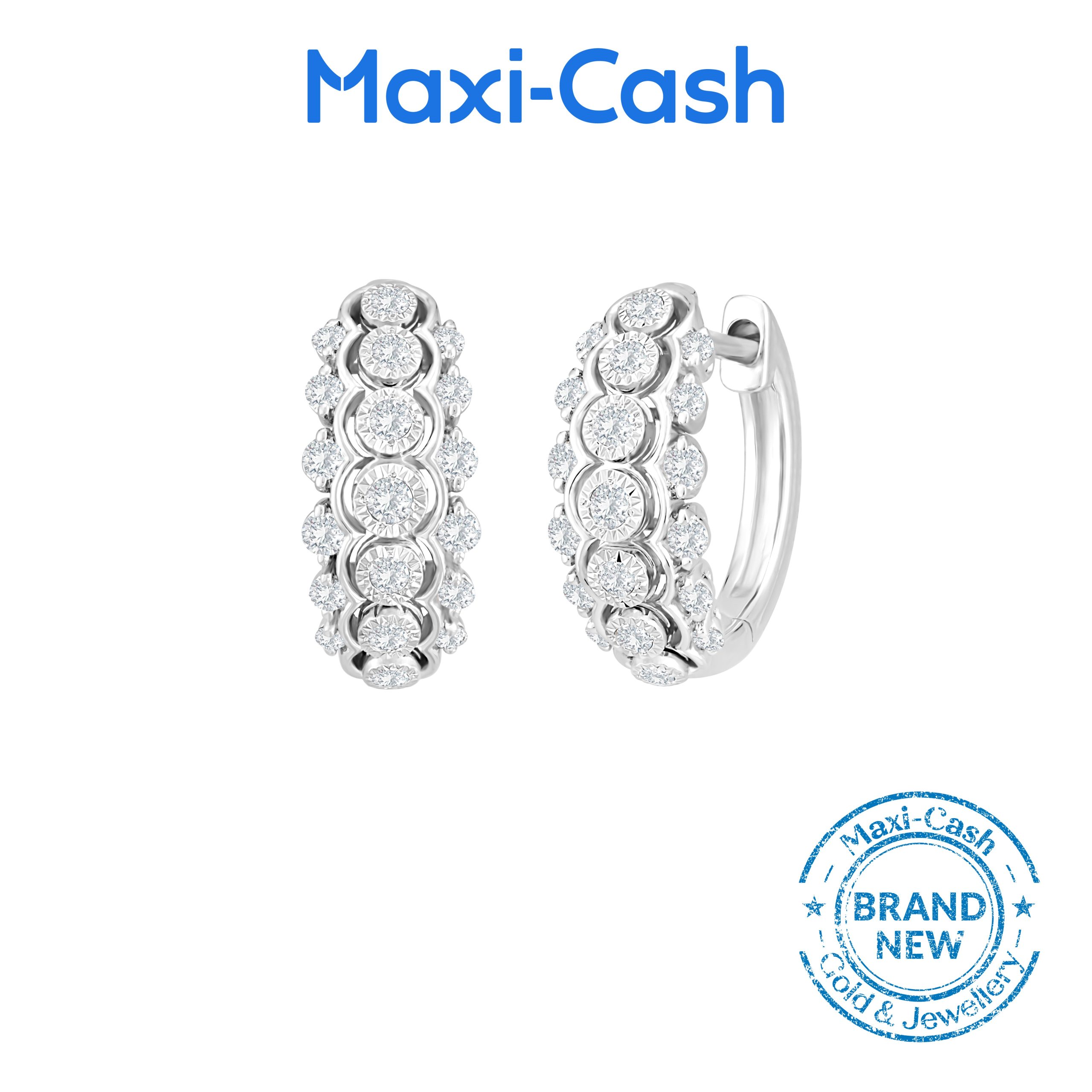 Dazzling Cluster Earrings in 18K White Gold