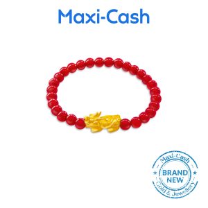 Golden Prosperity Pixiu Bracelet in 999 Gold (Red)